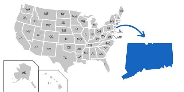 Connecticut in den Vereinigten Staaten von Amerika