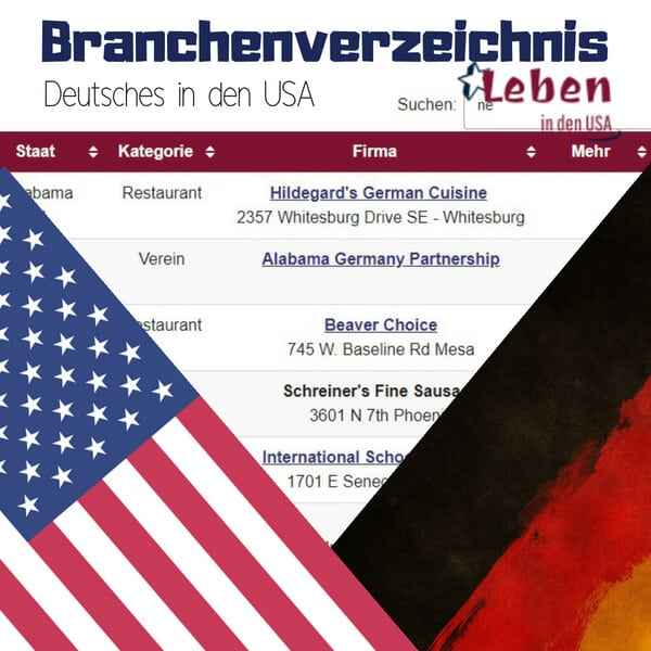 Branchenverzeichnis Deutsches USA - Liste mit deutschem in den USA