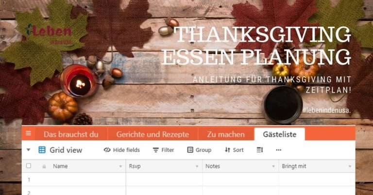 Thanksgiving Essen Planung