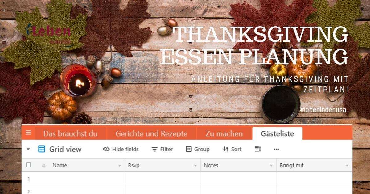 Thanksgiving Essen Planung