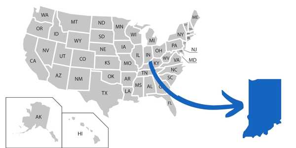 Indiana in den Vereinigten Staaten von Amerika